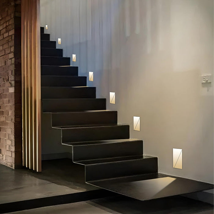 Modern Minimalist Indoor LED Recessed Stairway Wall Light - Flush Mount / Step Lighting, Hallway Accent
