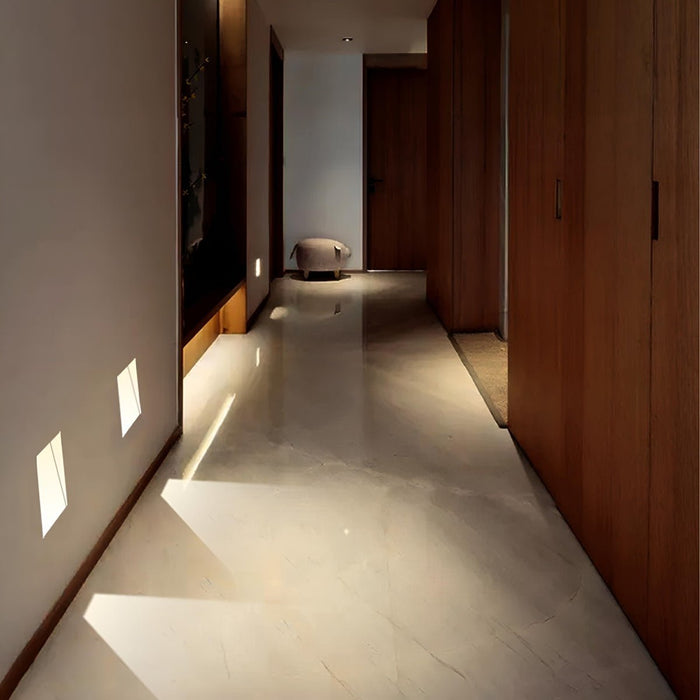 Modern Minimalist Indoor LED Recessed Stairway Wall Light - Flush Mount / Step Lighting, Hallway Accent