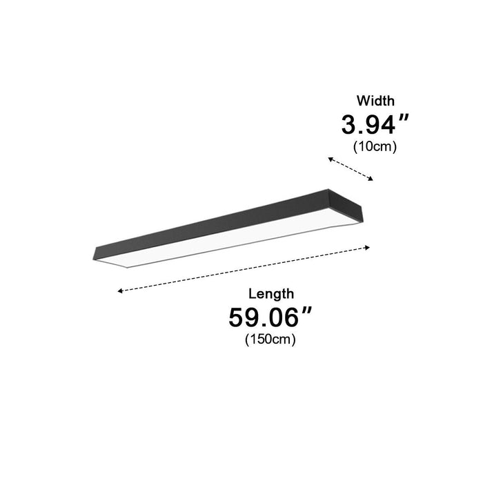 LED Linear Strip Light, Modern Office Pendant, Minimalist Design, CRI 90+, Adjustable Height