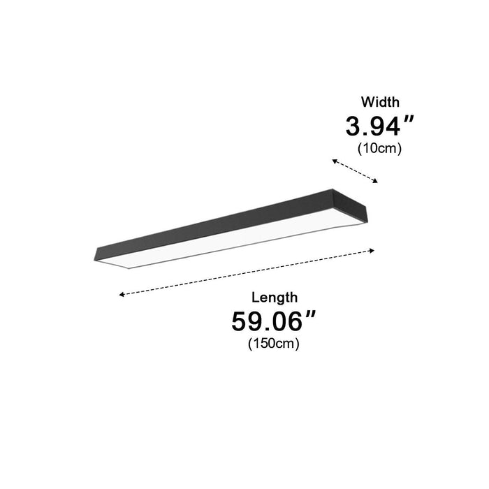 LED Linear Strip Light, Modern Office Pendant, Minimalist Design, CRI 90+, Adjustable Height