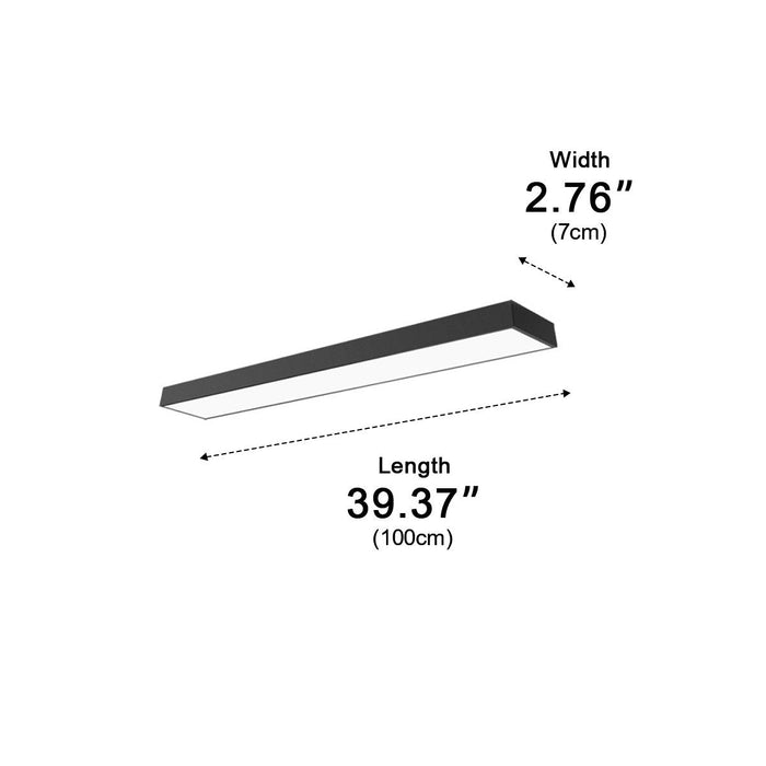 LED Linear Strip Light, Modern Office Pendant, Minimalist Design, CRI 90+, Adjustable Height