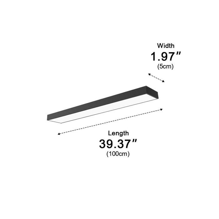 LED Linear Strip Light, Modern Office Pendant, Minimalist Design, CRI 90+, Adjustable Height