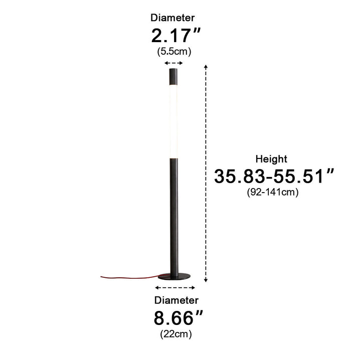 Modern Minimalist Liftable LED Floor Lamp - Adjustable Height, Dimmable Light, Reading/Task Lighting