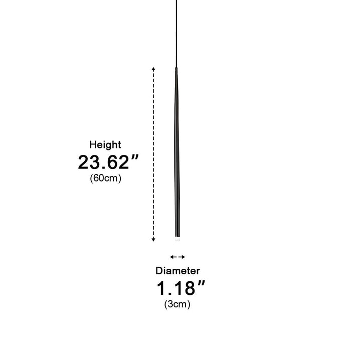 Linear Long Strip Bar LED Pendant Light - Modern Minimalist Fixture, Multi-Head / Single Configuration, White, Black Finish