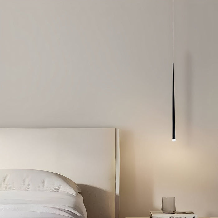Linear Long Strip Bar LED Pendant Light - Modern Minimalist Fixture, Multi-Head / Single Configuration, White, Black Finish