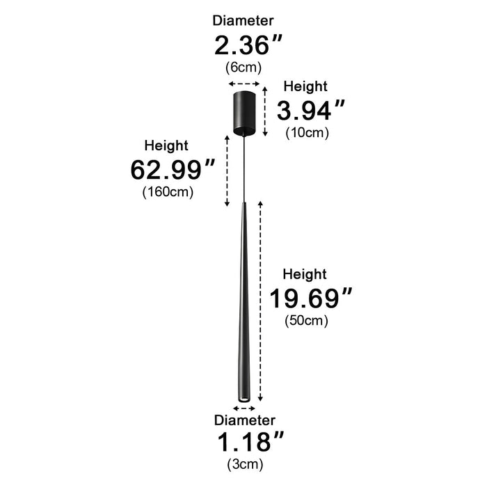 Long Strip Bar LED Pendant Light - Modern Minimalist Design, Adjustable Hanging Fixture