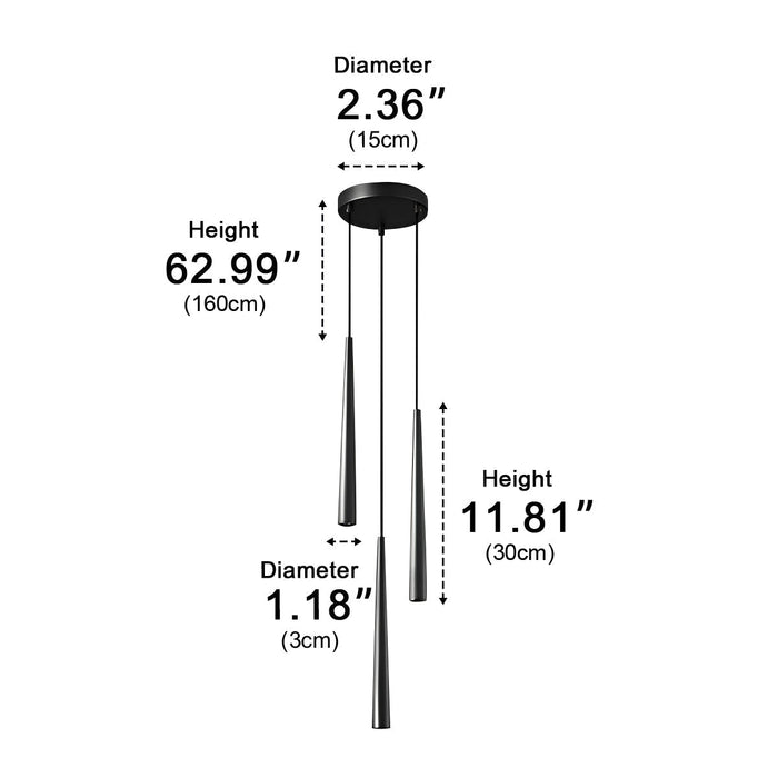 Long Strip Bar LED Pendant Light - Modern Minimalist Design, Adjustable Hanging Fixture