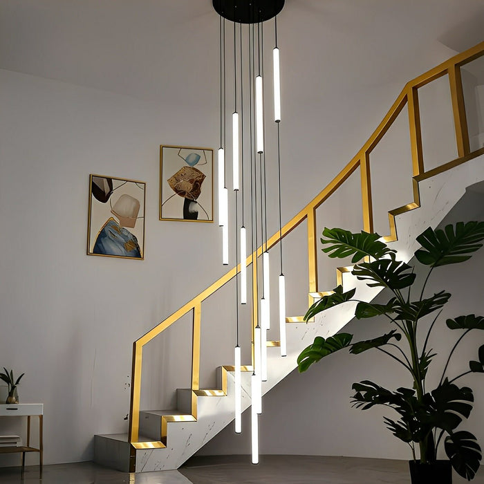 Long Strip LED Pendant Light - Modern Minimalist / Linear Design, Adjustable Height