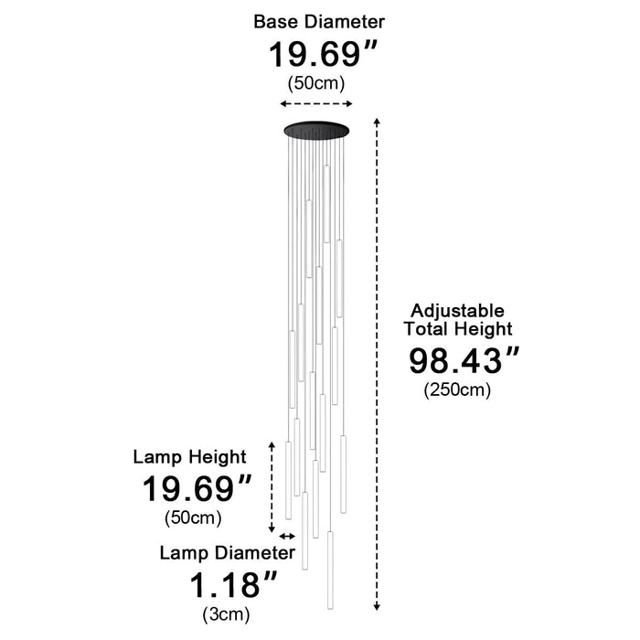 Long Strip LED Pendant Light - Modern Minimalist / Linear Design, Adjustable Height