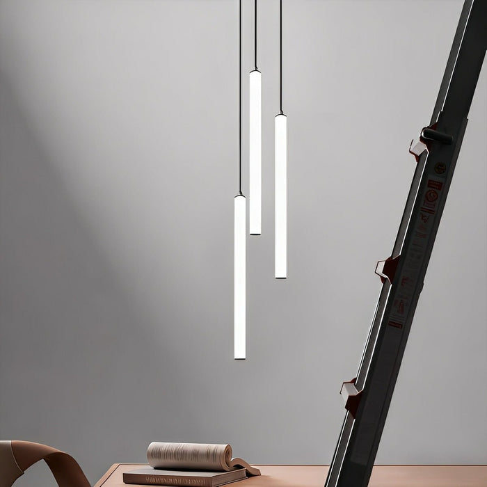 Long Strip LED Pendant Light - Modern Minimalist / Linear Design, Adjustable Height