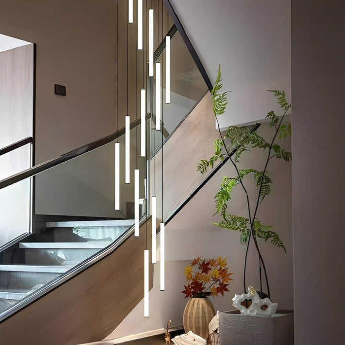 Long Strip LED Pendant Light - Modern Minimalist / Linear Design, Adjustable Height
