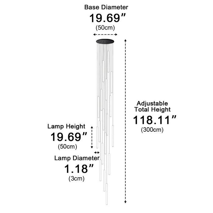 Long Strip LED Pendant Light - Modern Minimalist / Linear Design, Adjustable Height