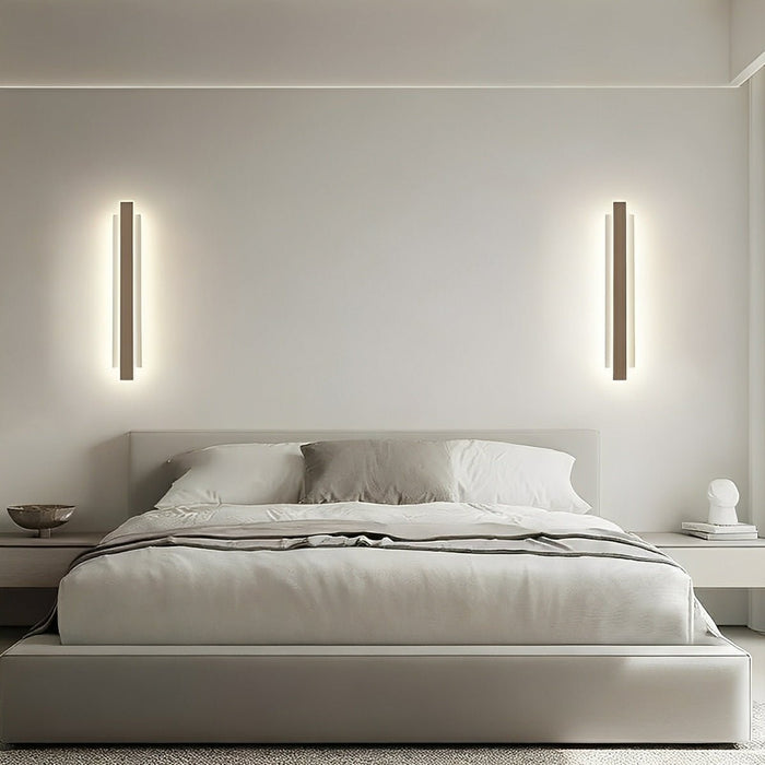 Modern Minimalist Long Strip LED Wall Sconce - Vertical Design - Dimmable 3 Color Light
