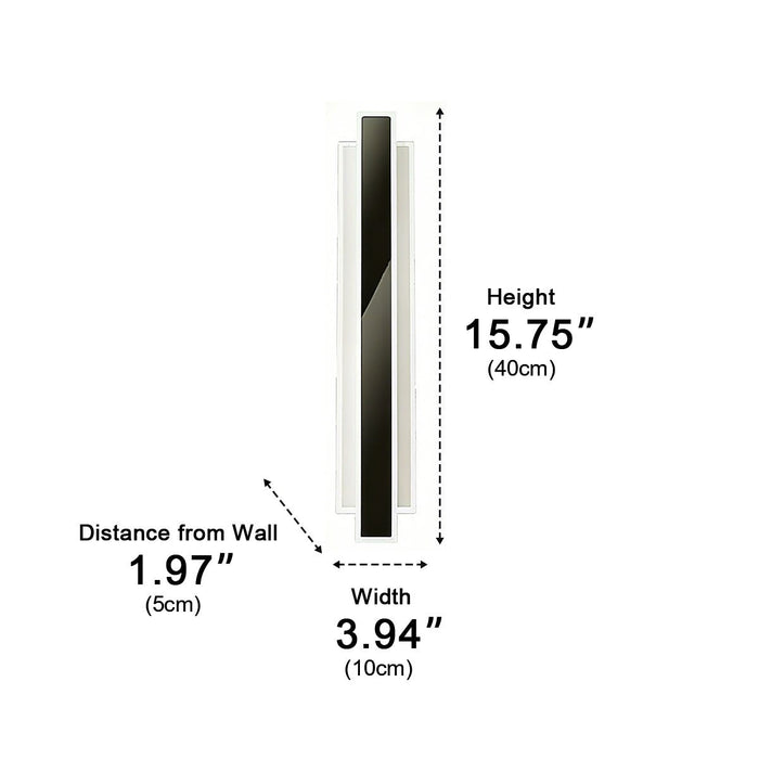 Modern Minimalist Long Strip LED Wall Sconce - Vertical Design - Dimmable 3 Color Light
