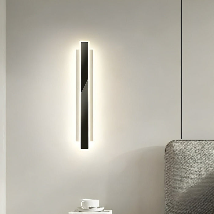 Modern Minimalist Long Strip LED Wall Sconce - Vertical Design - Dimmable 3 Color Light