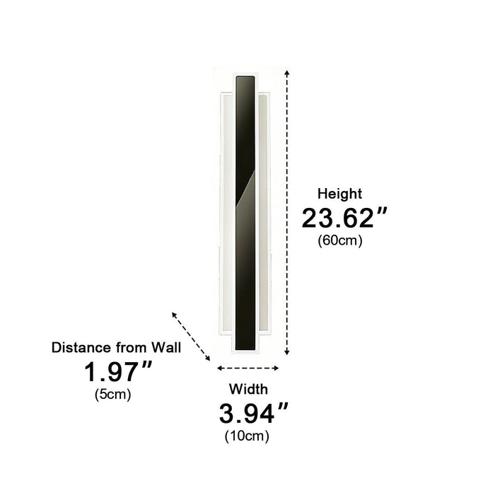 Modern Minimalist Long Strip LED Wall Sconce - Vertical Design - Dimmable 3 Color Light