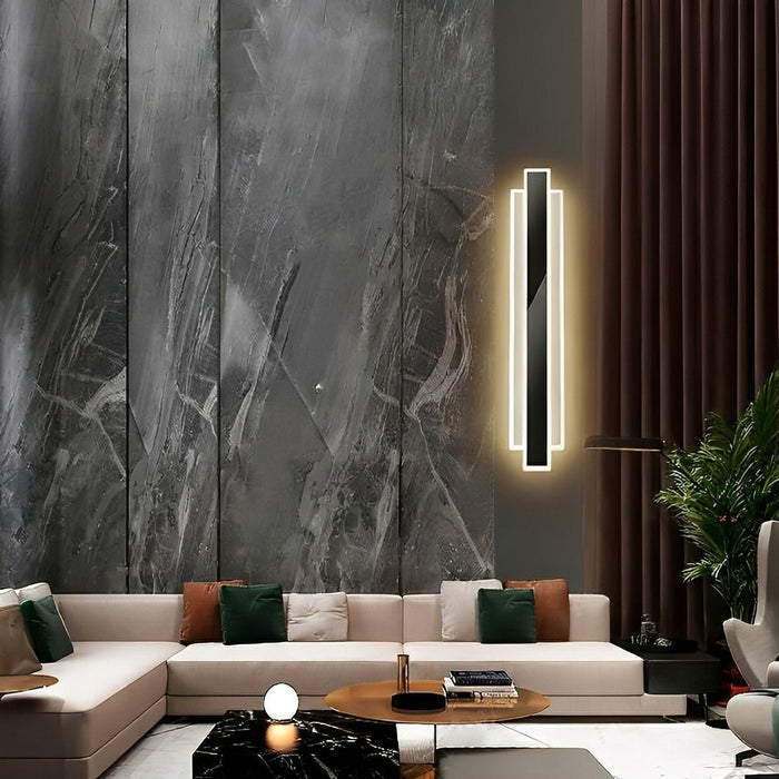 Modern Minimalist Long Strip LED Wall Sconce - Vertical Design - Dimmable 3 Color Light