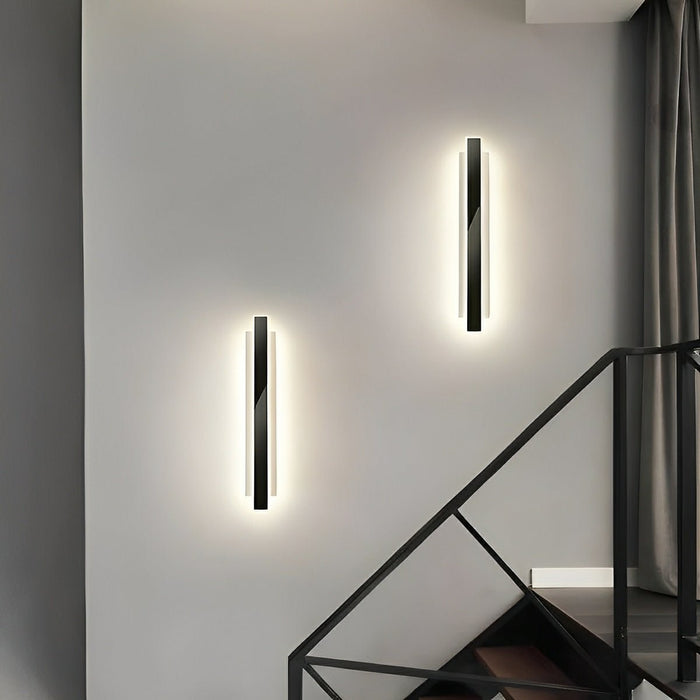Modern Minimalist Long Strip LED Wall Sconce - Vertical Design - Dimmable 3 Color Light