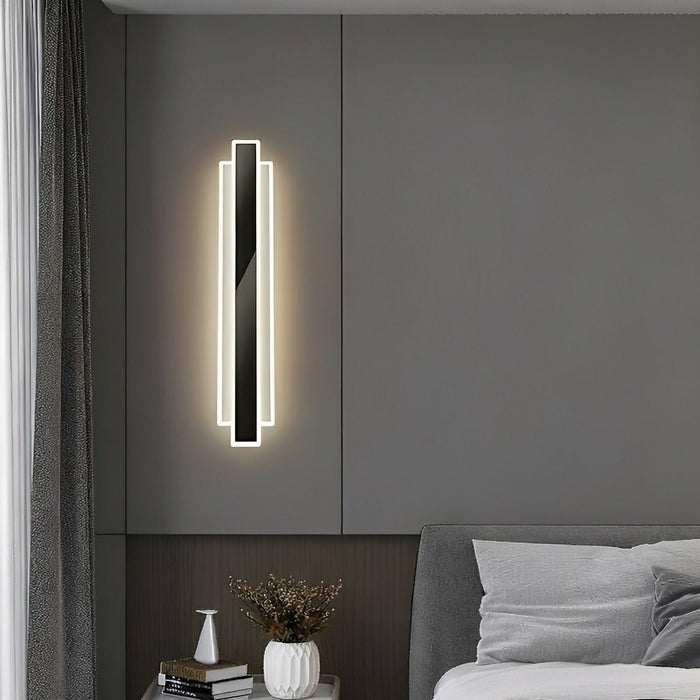 Modern Minimalist Long Strip LED Wall Sconce - Vertical Design - Dimmable 3 Color Light