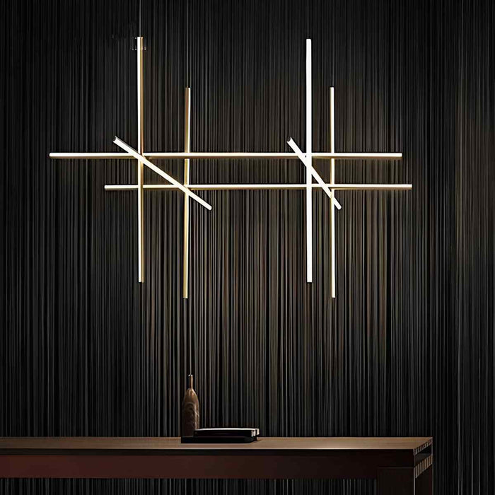 Geometric Linear LED Pendant Light - Modern Minimalist LOS Coordinates