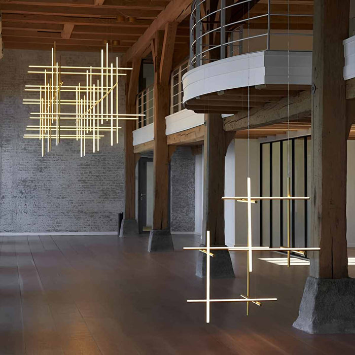 Geometric Linear LED Pendant Light - Modern Minimalist LOS Coordinates