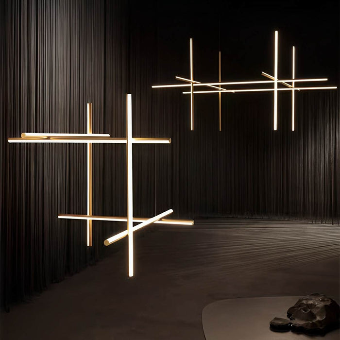 Geometric Linear LED Pendant Light - Modern Minimalist LOS Coordinates