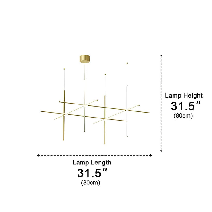 Geometric Linear LED Pendant Light - Modern Minimalist LOS Coordinates