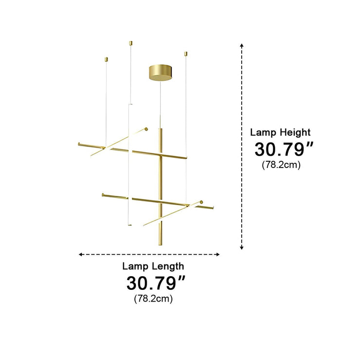 Geometric Linear LED Pendant Light - Modern Minimalist LOS Coordinates