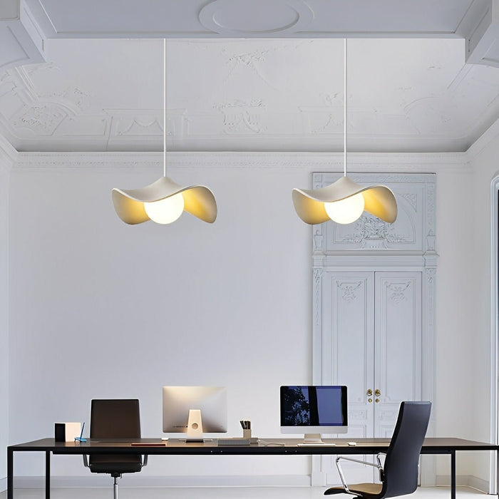 Lotus Leaf Cement LED Pendant Light - Modern Minimalist Artistic Design - Hanging Fixture