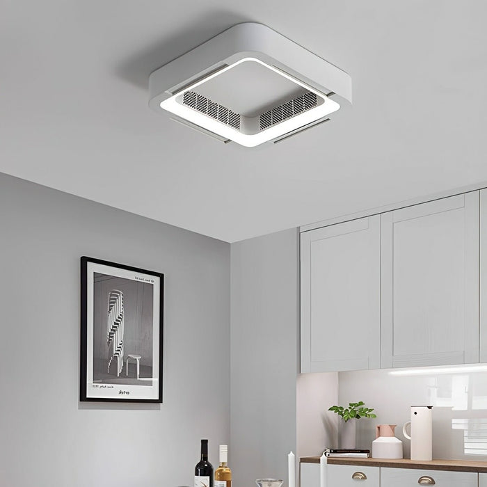 Bladeless Ceiling Fan Light - Modern Minimalist LED Lighting, Quiet Airflow, Remote Control