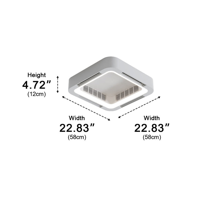 Bladeless Ceiling Fan Light - Modern Minimalist LED Lighting, Quiet Airflow, Remote Control