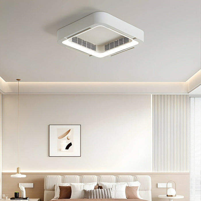 Bladeless Ceiling Fan Light - Modern Minimalist LED Lighting, Quiet Airflow, Remote Control