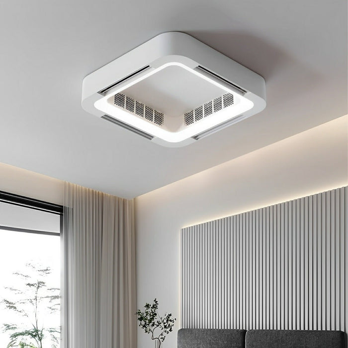 Bladeless Ceiling Fan Light - Modern Minimalist LED Lighting, Quiet Airflow, Remote Control