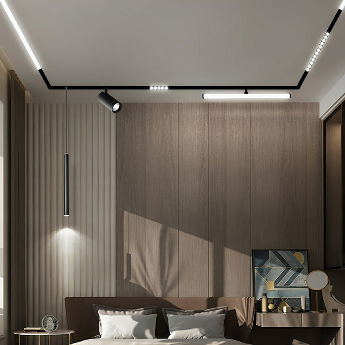 Magnetic DIY Track LED Recessed Ceiling Light - Modern Minimalist Mainless Lighting System