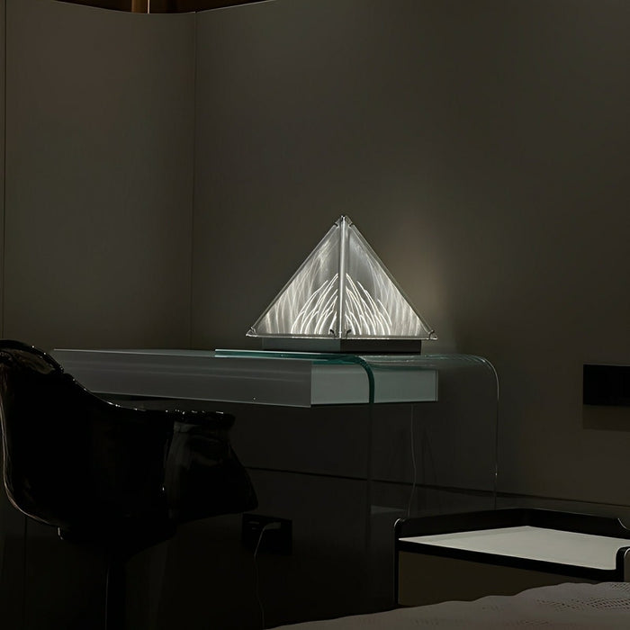 Pyramid Dimmable LED Table Lamp - Modern Minimalist Design / Remote Control, Customizable Ambiance