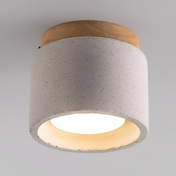 Concrete LED Ceiling Light, Minimalist Round, GX53, for Kitchen/Bathroom/Living Room