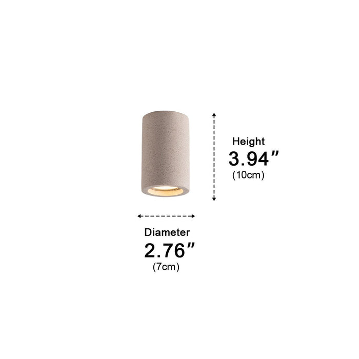 Modern Minimalist Cement LED Ceiling Light, Round GU10 Fixture for Living Room/Bedroom/Kitchen