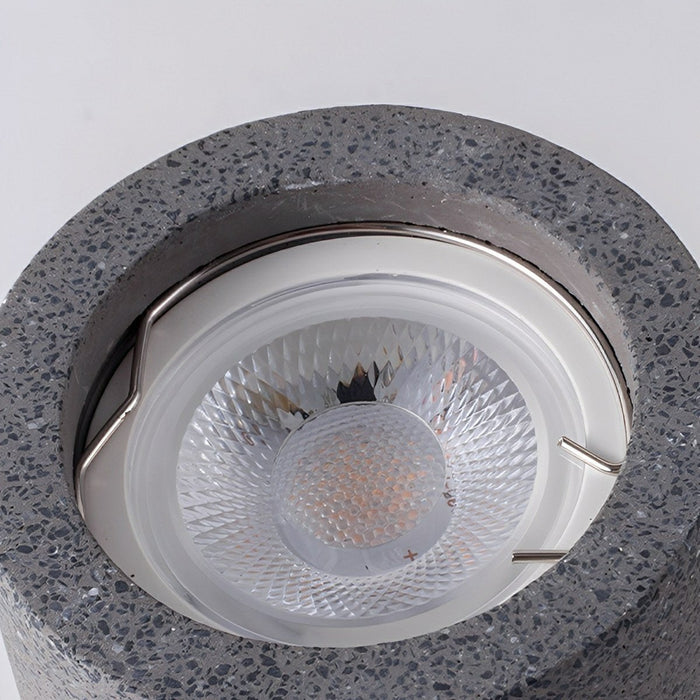 Modern Minimalist Cement LED Ceiling Light, Round GU10 Fixture for Living Room/Bedroom/Kitchen