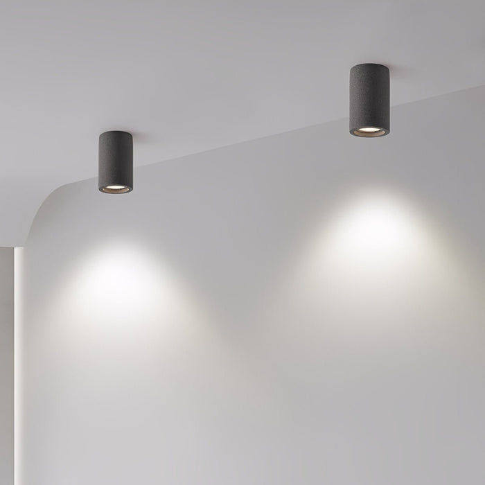 Modern Minimalist Cement LED Ceiling Light, Round GU10 Fixture for Living Room/Bedroom/Kitchen