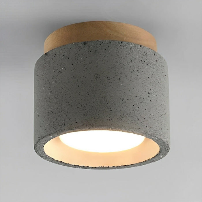 Concrete LED Ceiling Light, Minimalist Round, GX53, for Kitchen/Bathroom/Living Room
