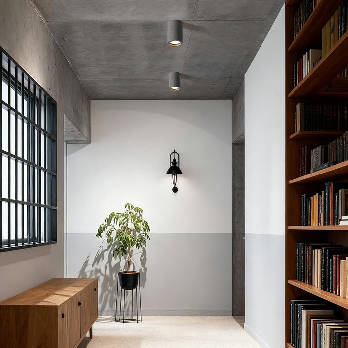 Modern Minimalist Cement LED Ceiling Light, Round GU10 Fixture for Living Room/Bedroom/Kitchen