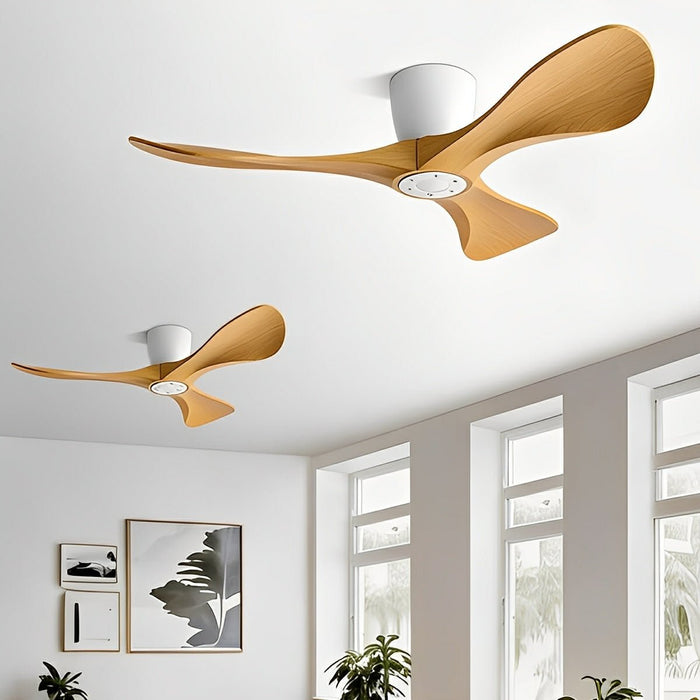 DC Motor Whisper-Quiet Ceiling Fan, 6-Speed Reversible Airflow, Sculptural Modern Minimalist for Living Room/Bedroom/Dining Room
