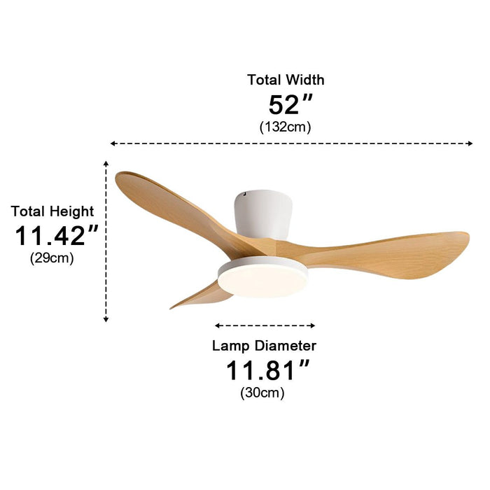 DC Motor Sculptural Minimalist Ceiling Fan, Whisper-Quiet 6-Speed Reversible, Integrated LED Light, Remote Control for Living Room/Bedroom/Kitchen