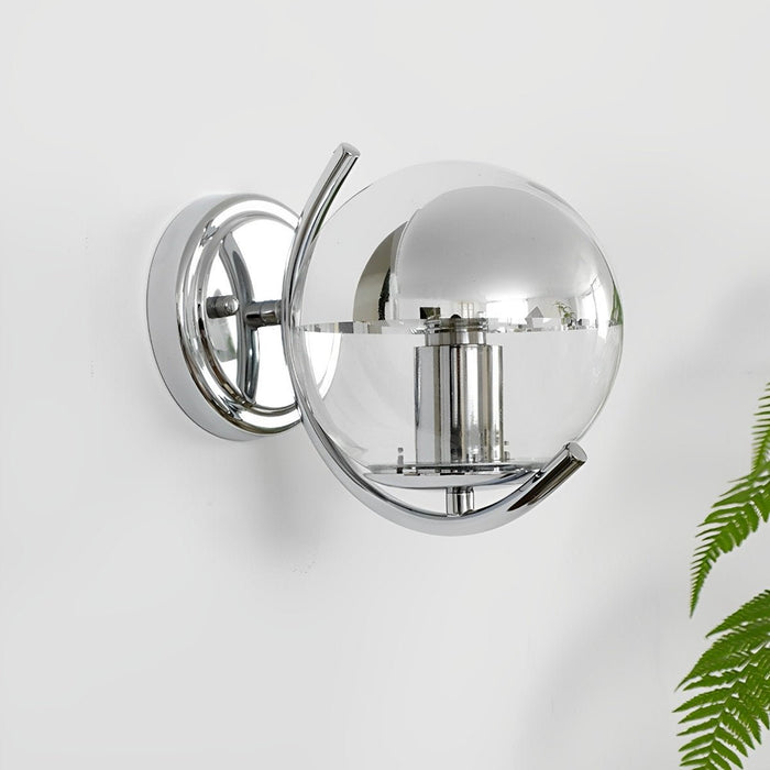 Modern Minimalist Wall Sconce, Silver Glass Ball, Indoor Accent Lighting for Living Room/Bedroom