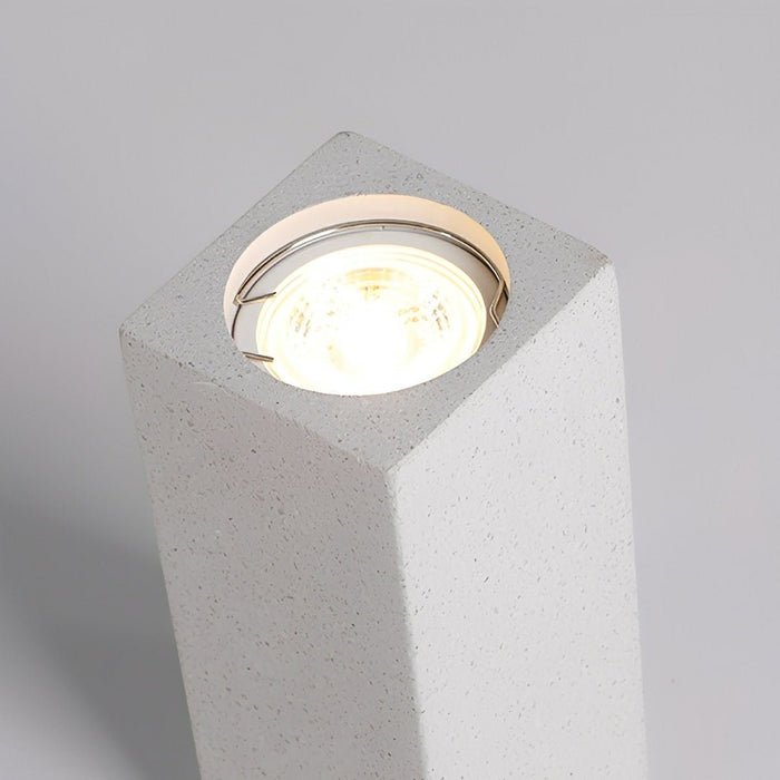 Modern Minimalist Square Concrete LED Ceiling Light, GU10 Flush Mount, Indoor Living Room/Bedroom/Kitchen/Bar