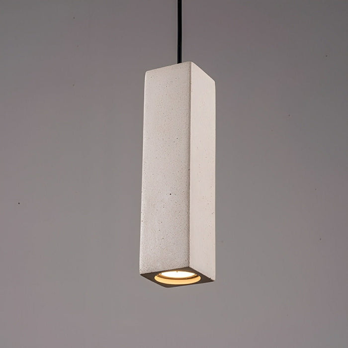 Concrete Square LED Pendant Light, Modern Minimalist, Adjustable, GU10, Kitchen/Dining Room/Bar/Bedroom