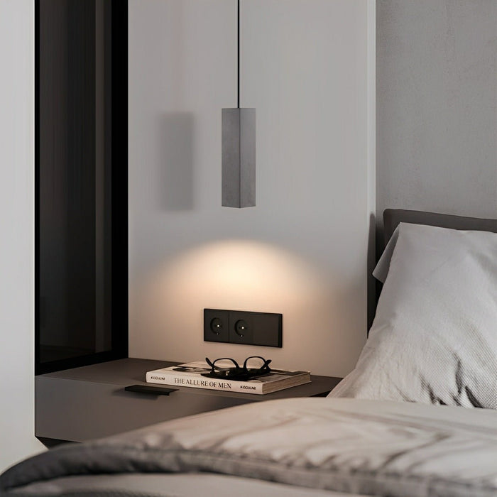 Concrete Square LED Pendant Light, Modern Minimalist, Adjustable, GU10, Kitchen/Dining Room/Bar/Bedroom