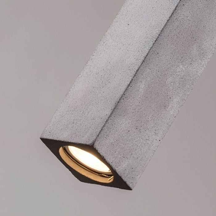Concrete Square LED Pendant Light, Modern Minimalist, Adjustable, GU10, Kitchen/Dining Room/Bar/Bedroom