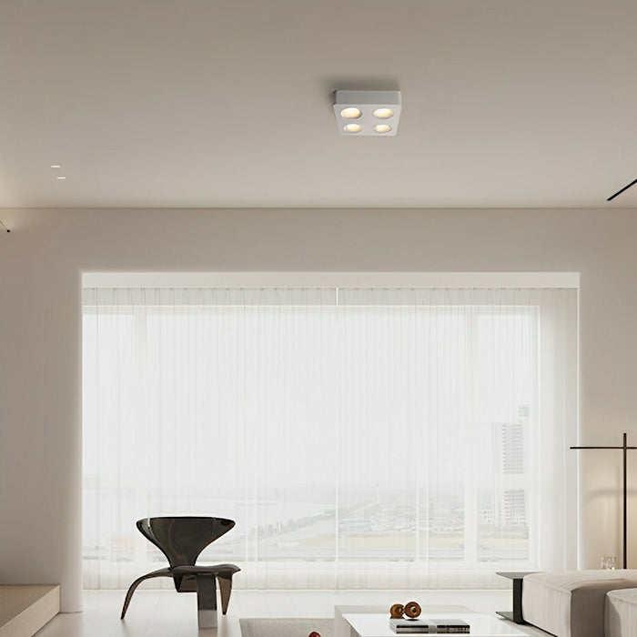 Minimalist Square LED Ceiling Spot Light, 3 Color Modes, High CRI90+ for Living Room/Bedroom/Kitchen