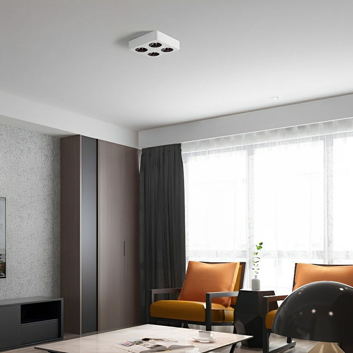Minimalist Square LED Ceiling Spot Light, 3 Color Modes, High CRI90+ for Living Room/Bedroom/Kitchen